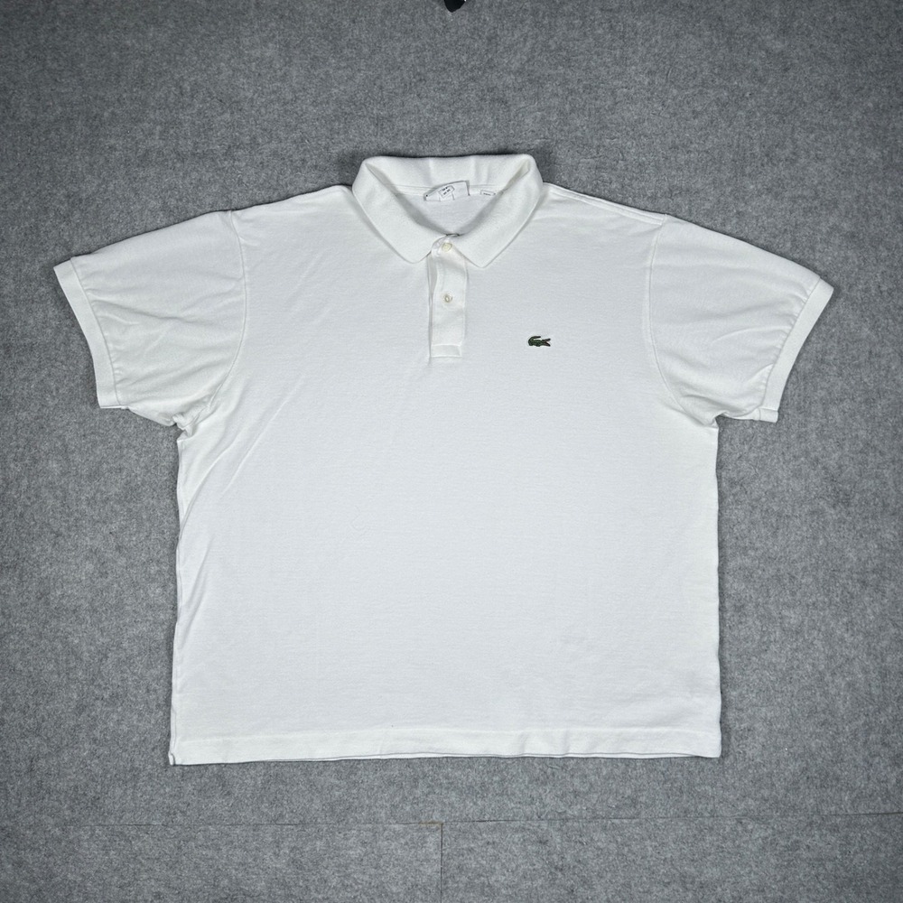 Lacoste Polo Mens US 3XL White Classic Fit Short Sleeve Crocodile Logo Casual